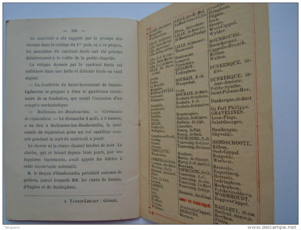 La Confrérie Du Très Saint Sacrement Bulletin Trimestriel 1903 N° 16 Diocèse De Cambrai 32  Pages Form. 9 X 13,3 Cm - Religión & Esoterismo