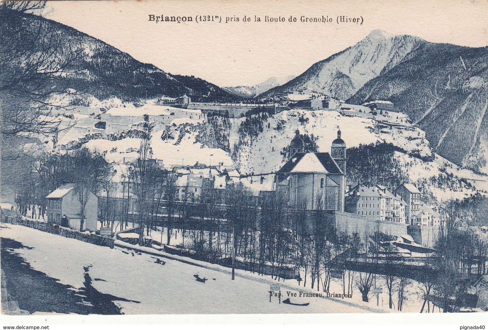 Cp , 05 , BRIANÇON (1321 M.), Pris De La Route De Grenoble (hiver) - Briancon