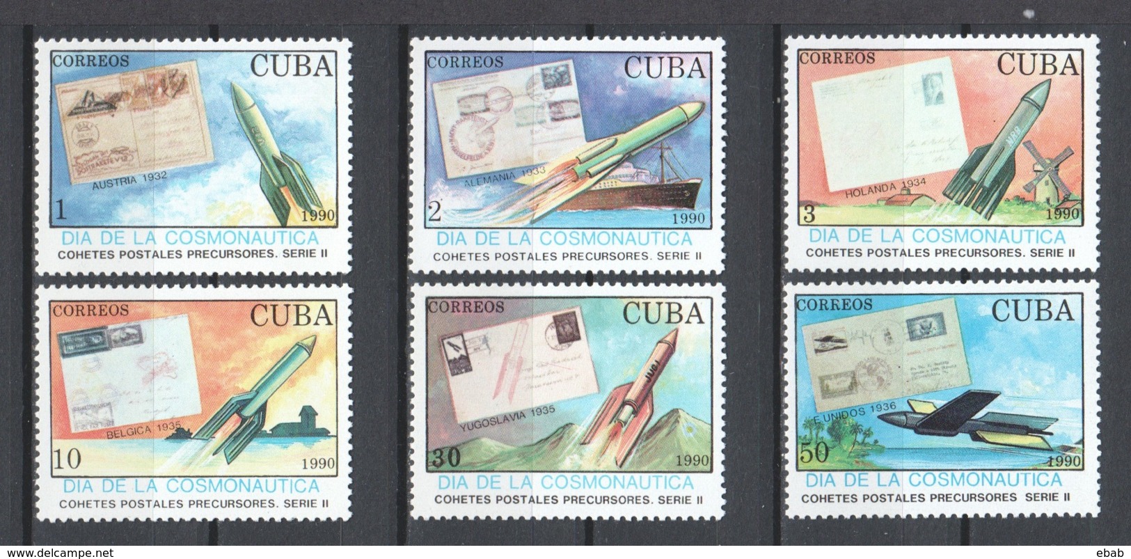 Cuba 1990 Mi 3372-3377 MNH STAMP ON STAMP - Briefmarken Auf Briefmarken