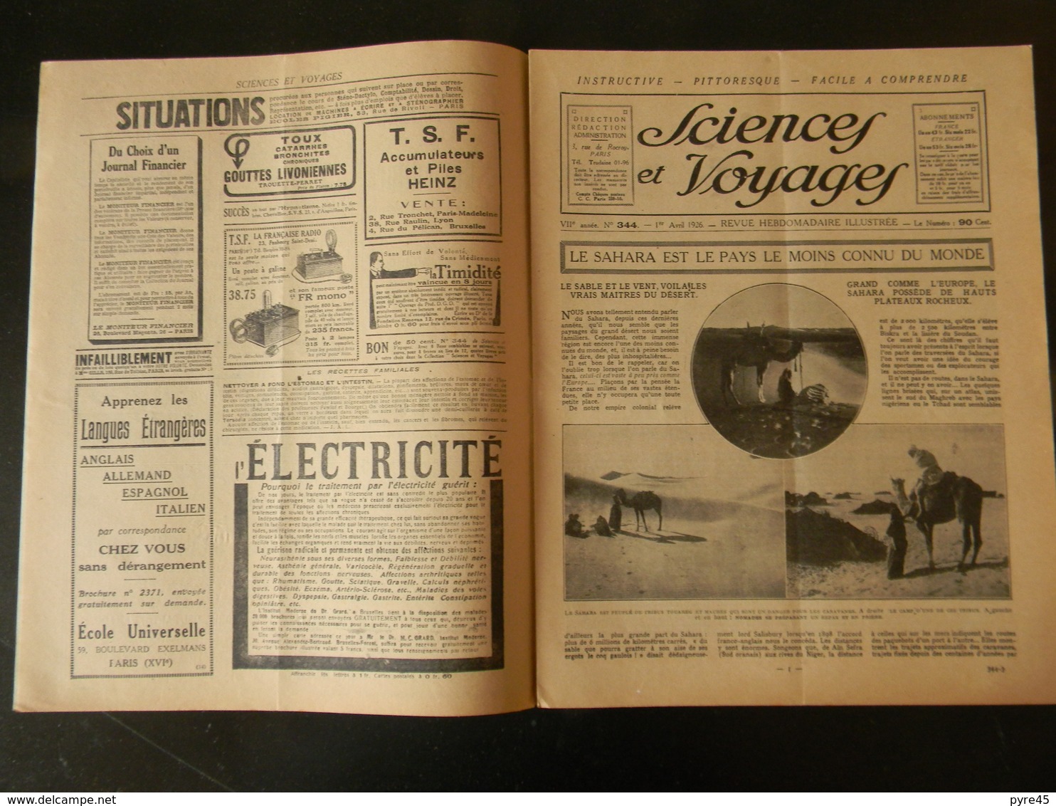 " Sciences Et Voyages " N° 344, 1926, " Pour Annoncer Les Nouvelles Au Loin, Les Sauvages Tapent Sur Des Gongs " - 1900 - 1949