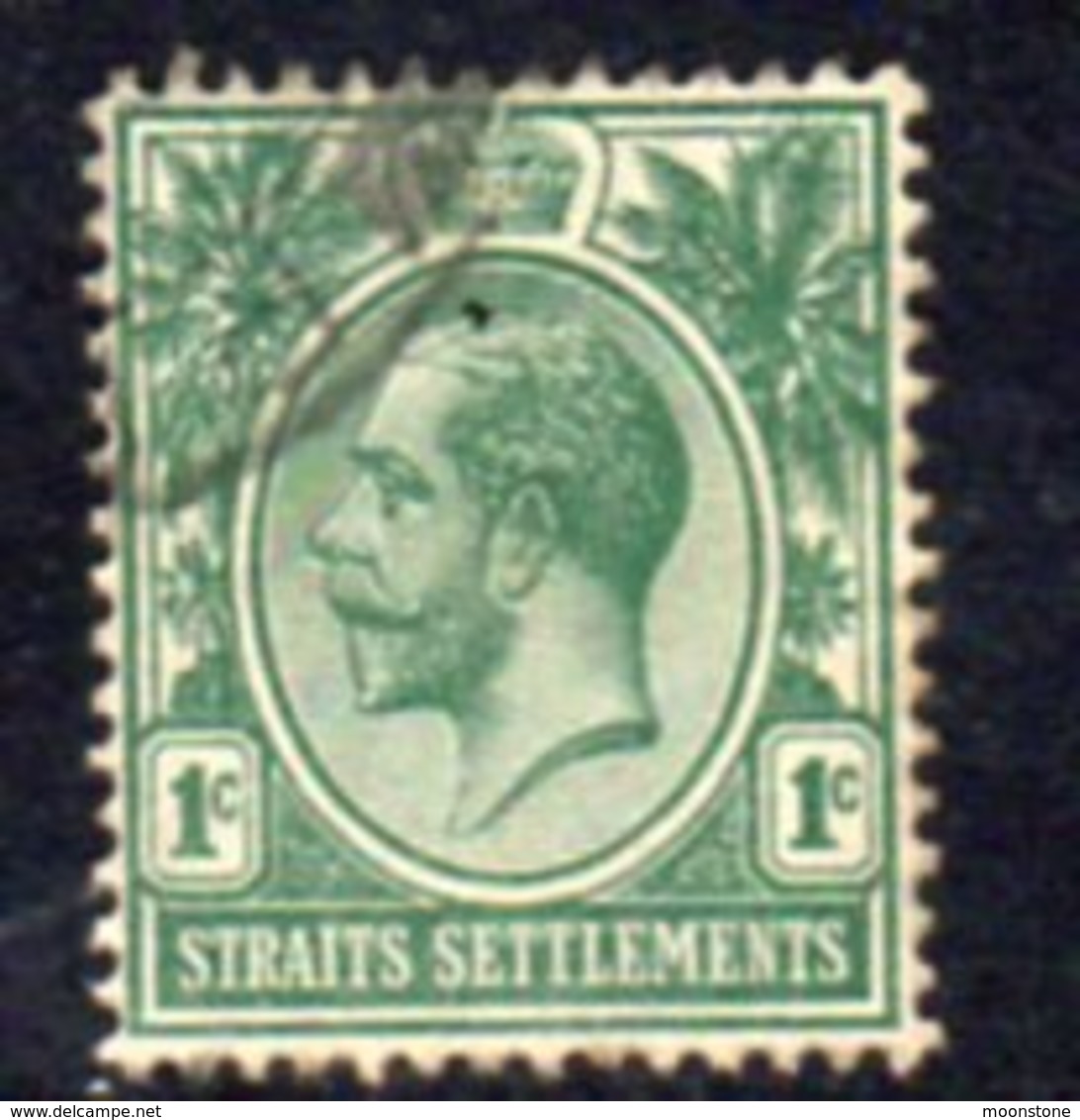 Malaya Straits Settlements GV 1912-23 1c Green, Wmk. Multiple Crown CA, Used, SG 193 - Straits Settlements