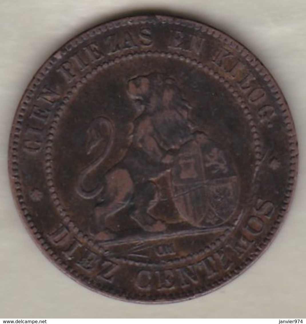 Provisional Government, 10 Centimos 1870 - First Minting