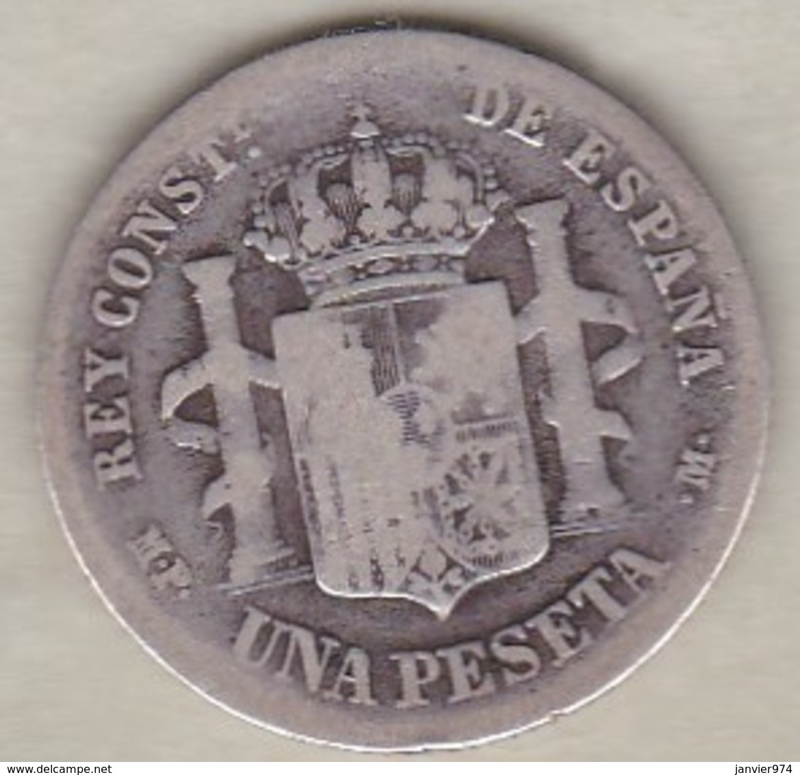 1 Peseta 1889 MP.M. Alfonso XIII En Argent - Eerste Muntslagen
