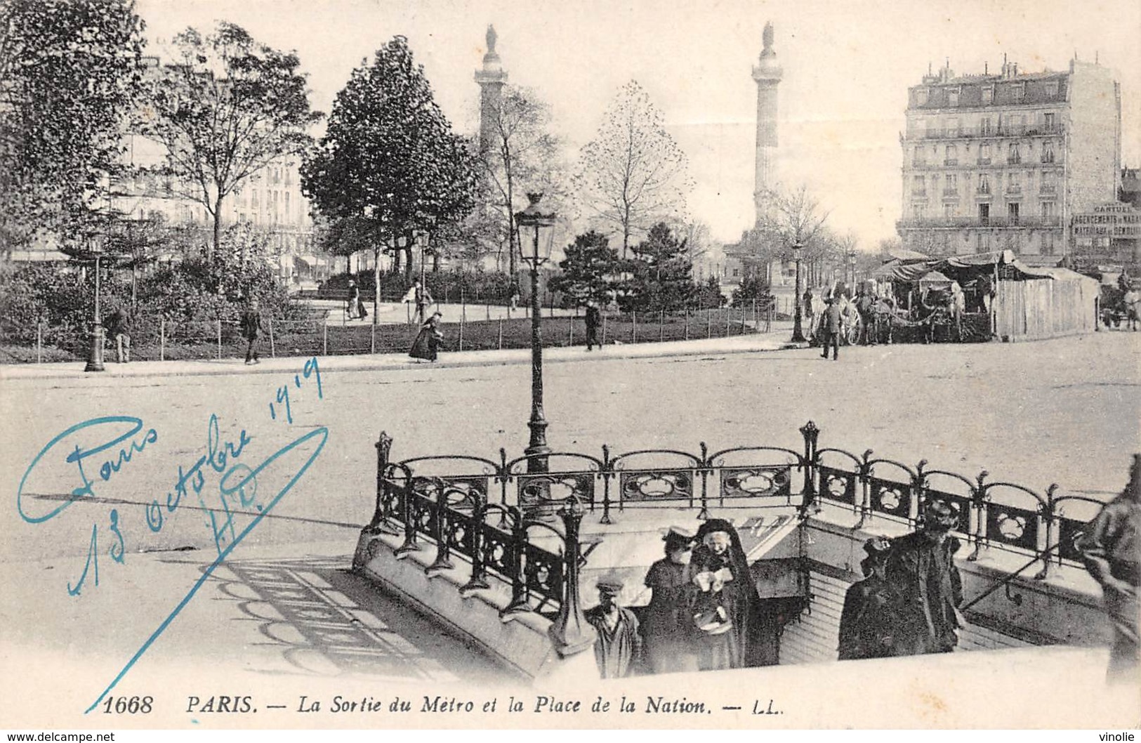 PIE-H-18-6131 : PARIS. SORTIE DE METRO PLACE DE LA NATION. - Subway