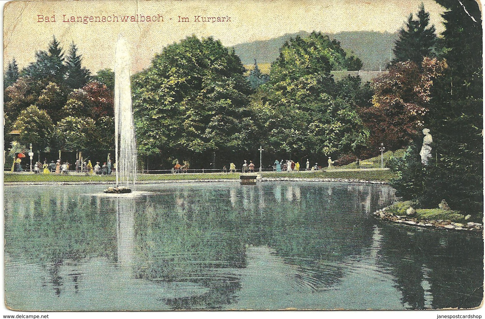 BAD SCHWALBACH - THE PARK - WITH BAD LANGENACHWALBACH POSTMARK 1909 - Bad Schwalbach