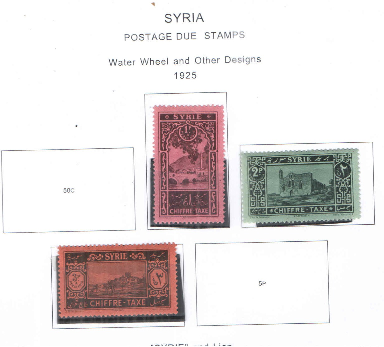 Syria Postage Due 1925 Water Wheel E ...Scott.J34+35+36 New See Scan On Scott.Page - Siria