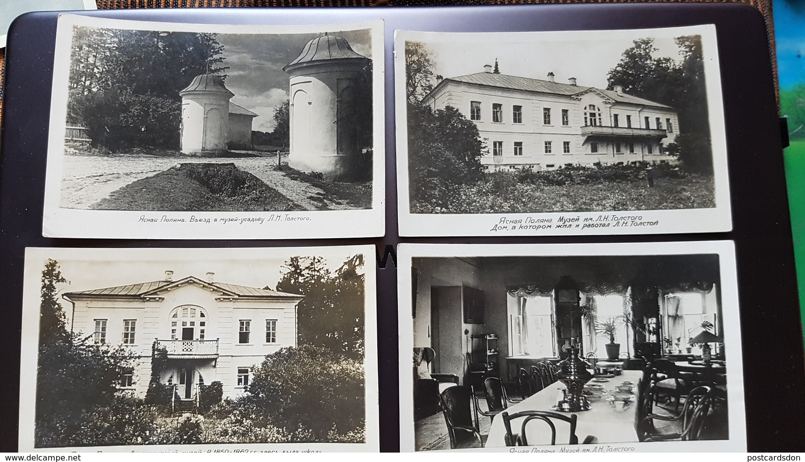 Russia. Writer LEO TOLSTOY Manor House In Yasnaya Polyana, 4 PCs Lot -  OLD Vintage Postcard 1940 - Rusland