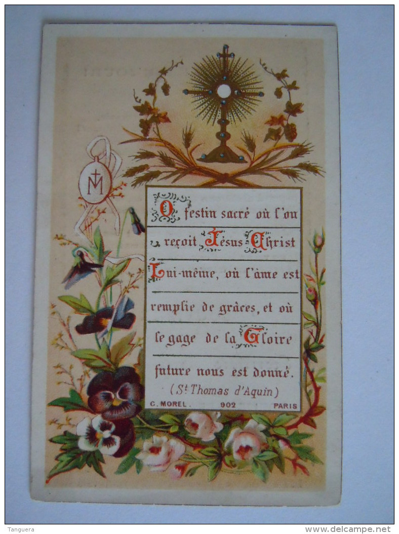 Communion 1888 Anvers Louise Albertine Verhulst Image Pieuse Holy Card Santini C. Morel 902 - Santini