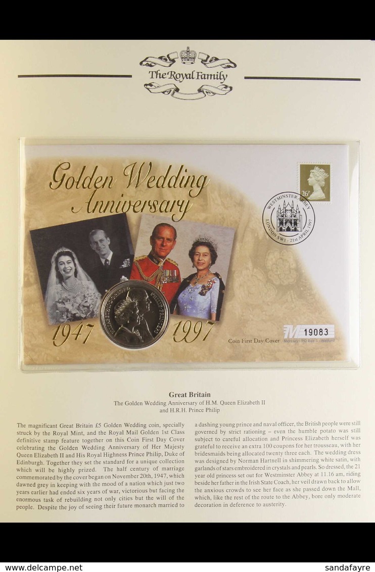 1997 QEII GOLDEN WEDDING COIN COVERS. All Different Collection Of Great Britain And Commonwealth Illustrated Commemorati - Sonstige & Ohne Zuordnung