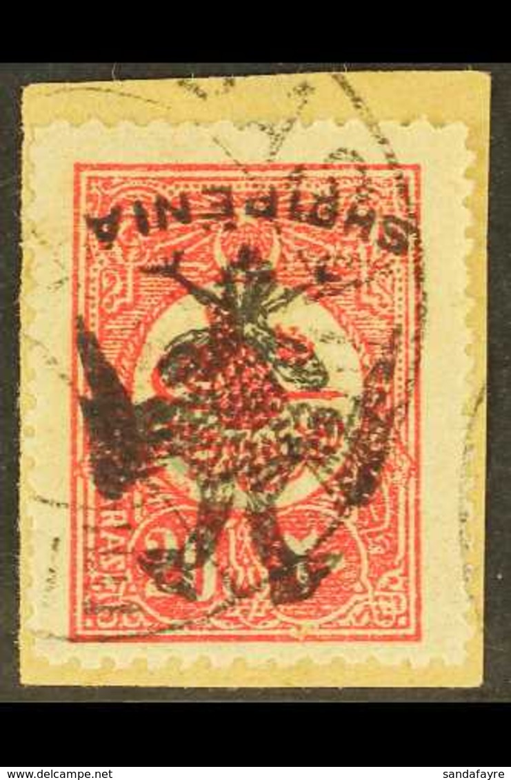 1913 20pa Rose Carmine, Perf 12 X 13½, Overprinted "Bihe" With Additional "Eagle" Ovpt In Black, Variety Inverted, SG 13 - Albanie