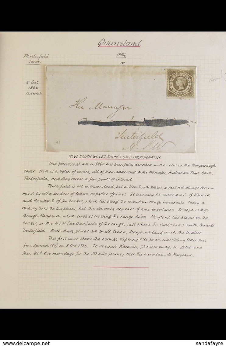 NEW SOUTH WALES CROSS- BORDER PROVISIONAL USE. 1860 (8 Oct) EL From Ipswich In Queensland To The Manager, Australian Joi - Autres & Non Classés