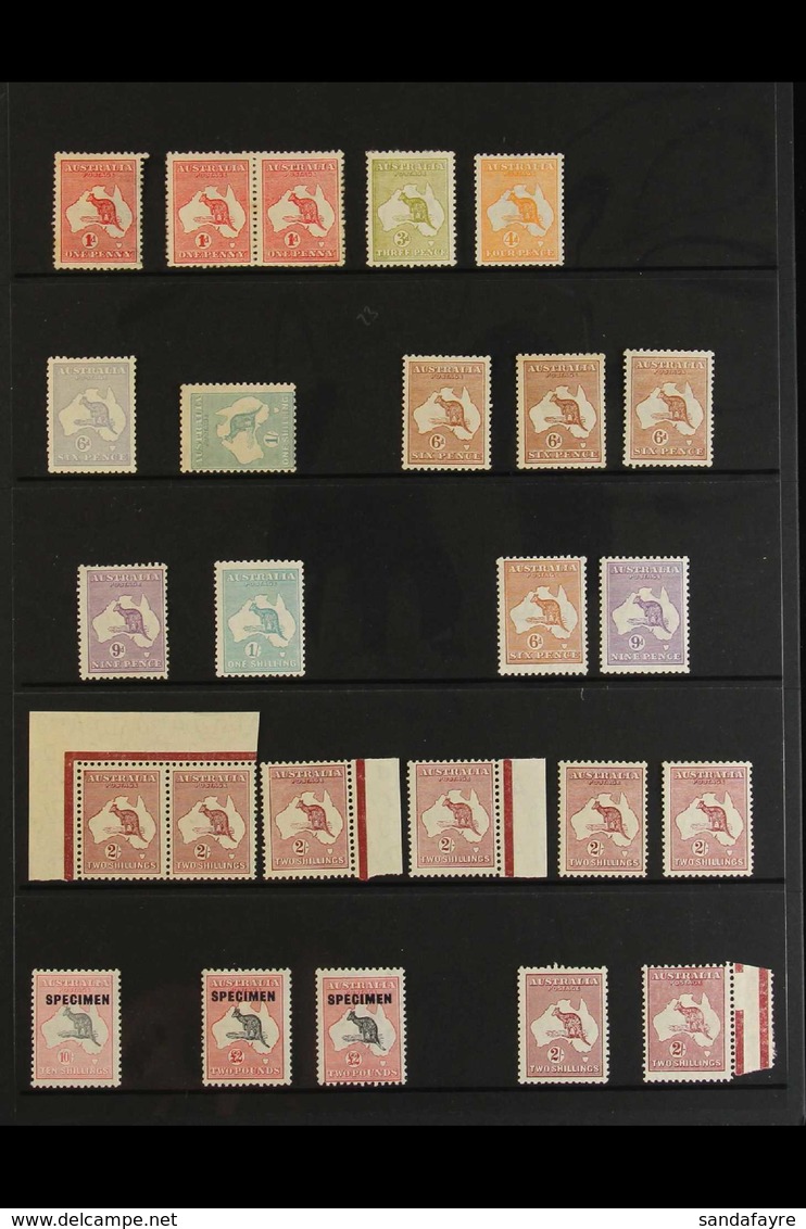 1913-1945 MINT KANGAROO SELECTION TO £2. A Small Collection On A Stock Page, Fine/very Fine Condition Including Some Nev - Autres & Non Classés