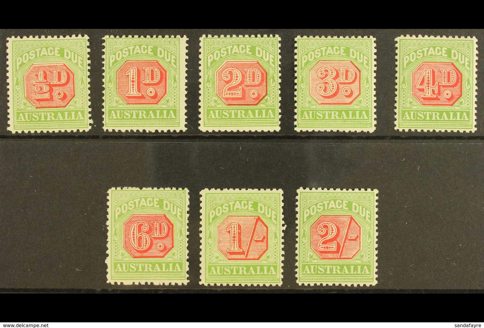 POSTAGE DUES 1909-11 Perf 12 X 12½ (rosine And Yellow-green) Set Complete To 2s, SG D63/D70, Fine Mint With Lovely Fresh - Sonstige & Ohne Zuordnung