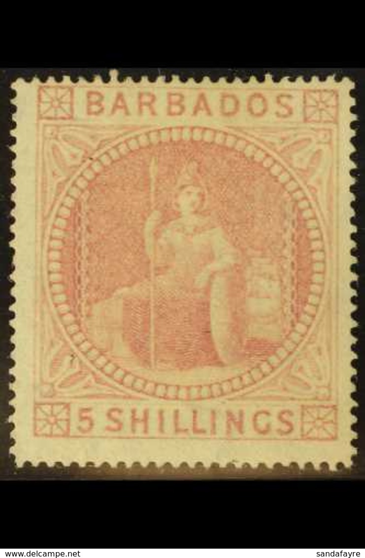 1873 5s Dull Rose, SG 64, Mint, Regummed (with Certificate), Fine & Fresh For This Issue For More Images, Please Visit H - Barbades (...-1966)