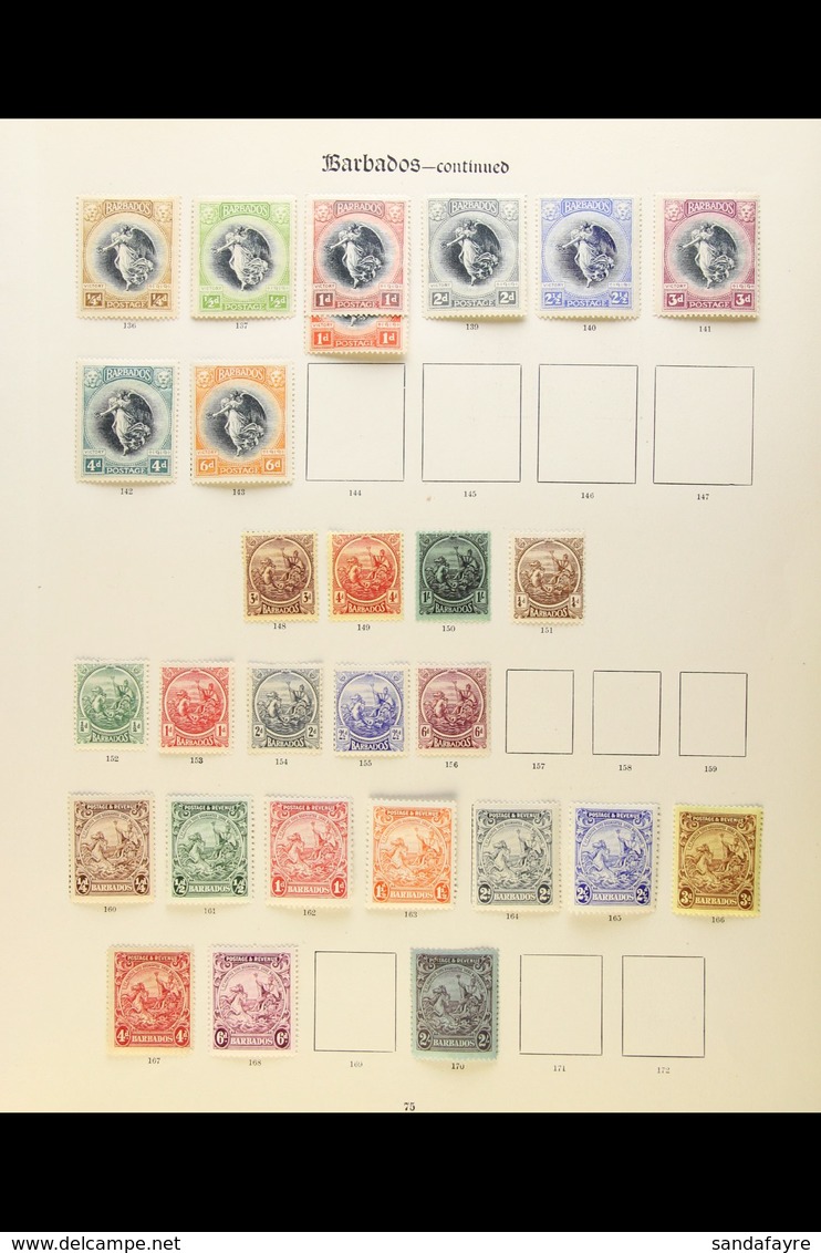 1882-1936 MINT COLLECTION Presented On Printed Imperial Pages. Includes 1906 Nelson Centenary Set, KGV With 1912-16 Rang - Barbades (...-1966)