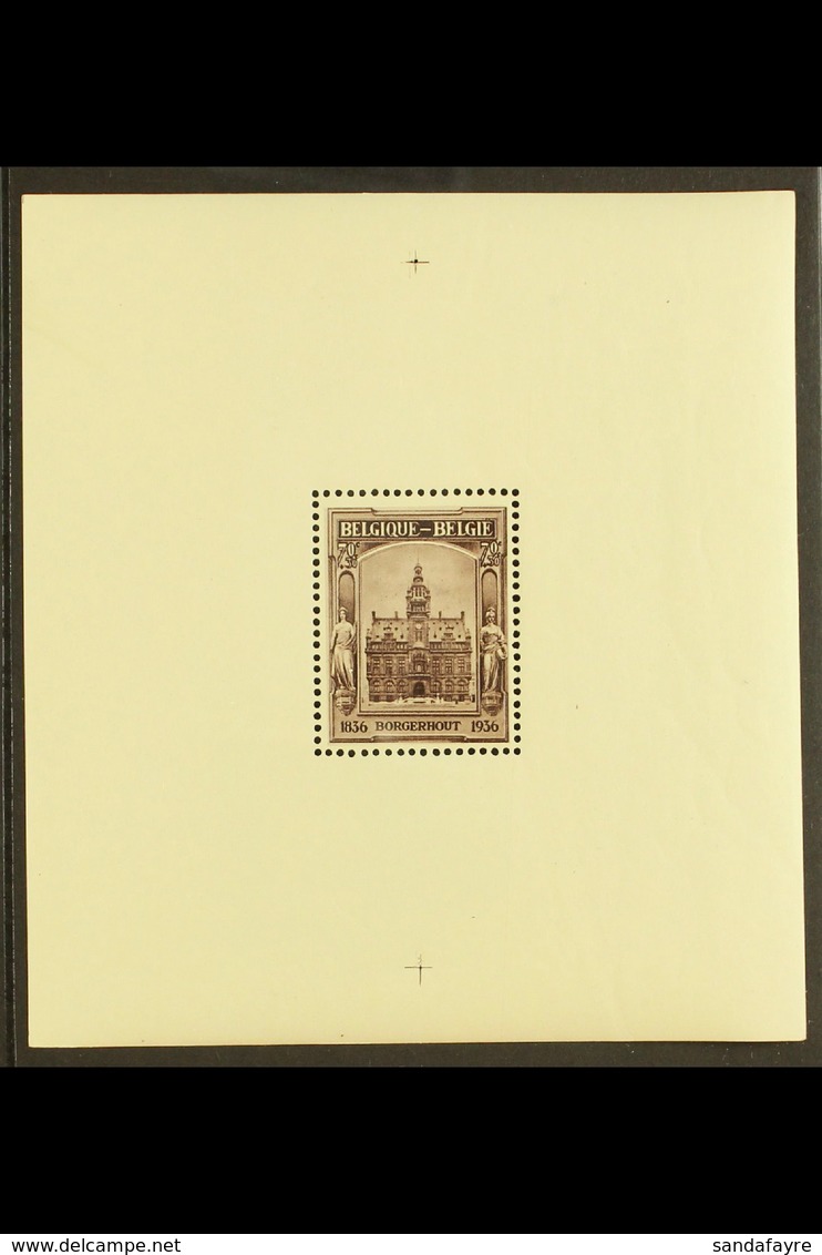 1936 Borgerhout Philatelic Exhibition Mini-sheet (SG MS775, Michel Block 4, COB BL5A), Never Hinged  Mint, Fresh. For Mo - Sonstige & Ohne Zuordnung
