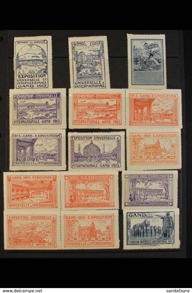 CINDERELLAS 1913 Gand International Exposition Labels Attractive Mint Range Including Some Se-tenant, A Few Small Faults - Sonstige & Ohne Zuordnung