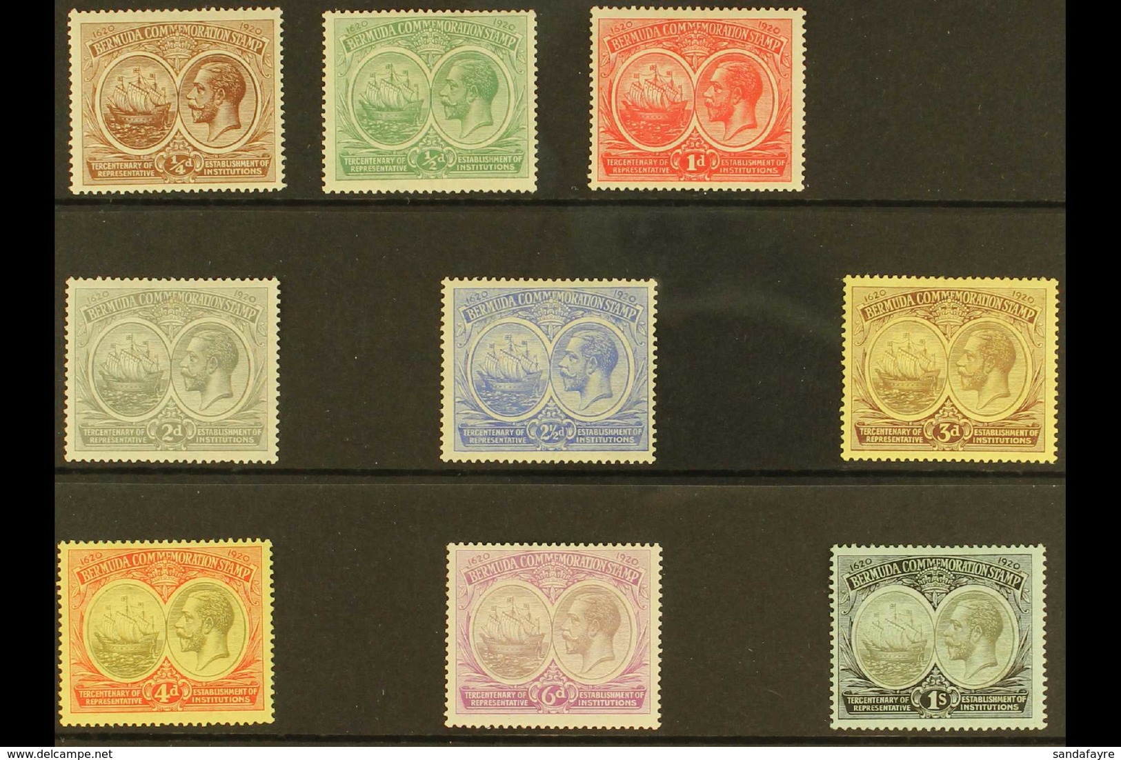 1920 Tercentenary Set, SG 59/67, Very Fine Mint (9 Stamps) For More Images, Please Visit Http://www.sandafayre.com/itemd - Bermudes