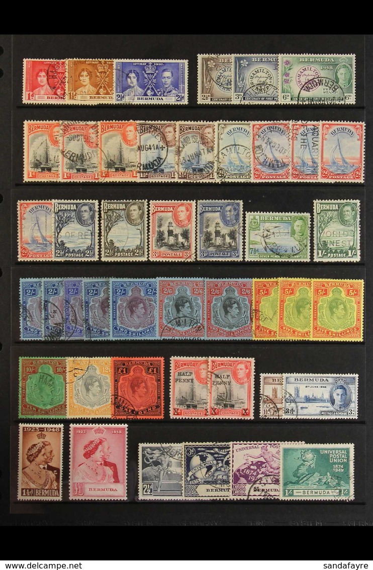 1937-51 OLD AUCTION LOT - KGVI ISSUES A Mint & Used Range Presented On Stock Pages In An Old Auction Folder. Unchecked I - Bermuda