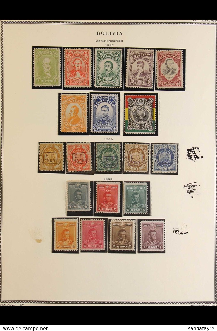 1897-1941 ATTRACTIVE COMPREHENSIVE FINE MINT COLLECTION In Hingeless Mounts On Pages, ALL DIFFERENT, Highly Complete For - Bolivien