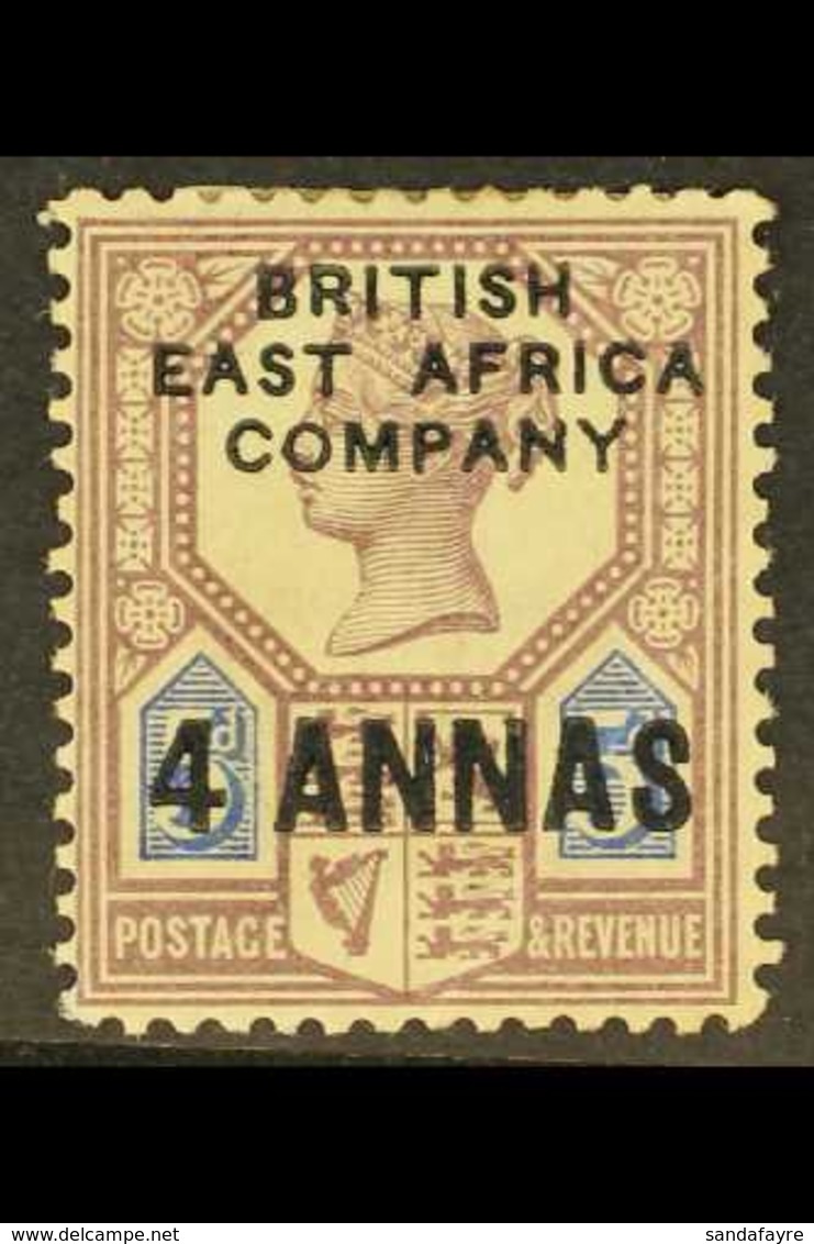 1890 (May) 4a On 5d Dull Purple And Blue, SG 3, Mint With Toned Gum. For More Images, Please Visit Http://www.sandafayre - Afrique Orientale Britannique