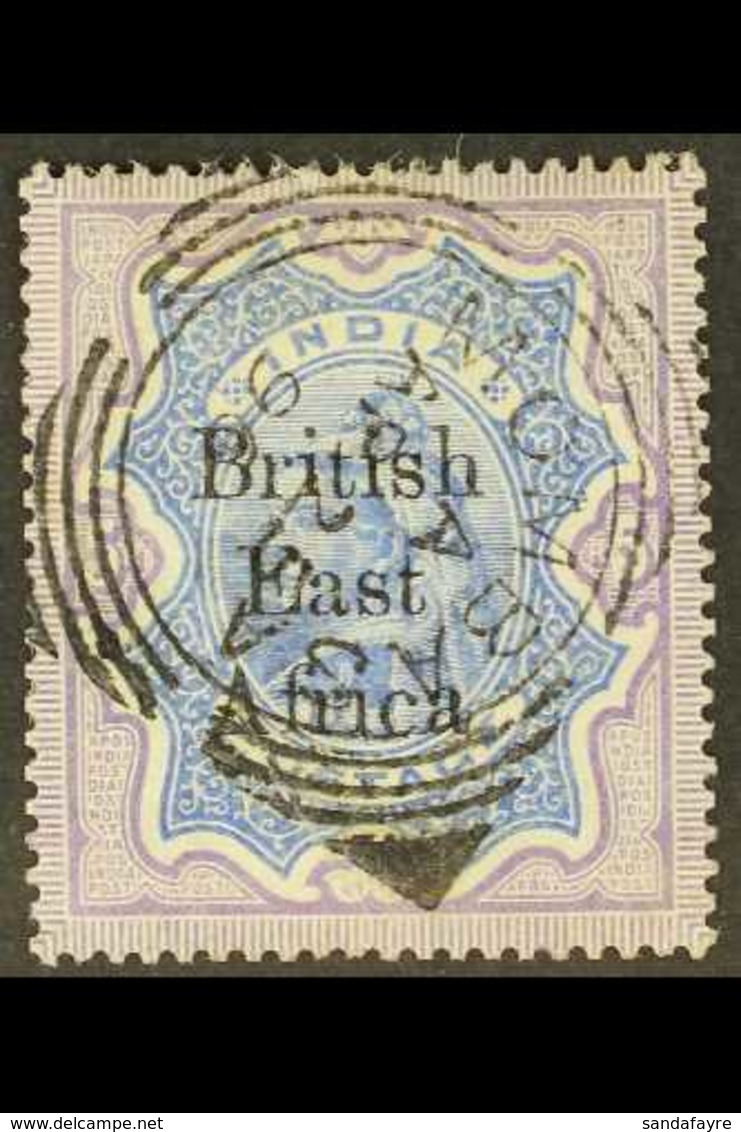 1895-96 5r Ultramarine & Violet Overprint, SG 63, Very Fine Used With Fully Dated "Mombasa" Cancel, Very Fresh. For More - Britisch-Ostafrika