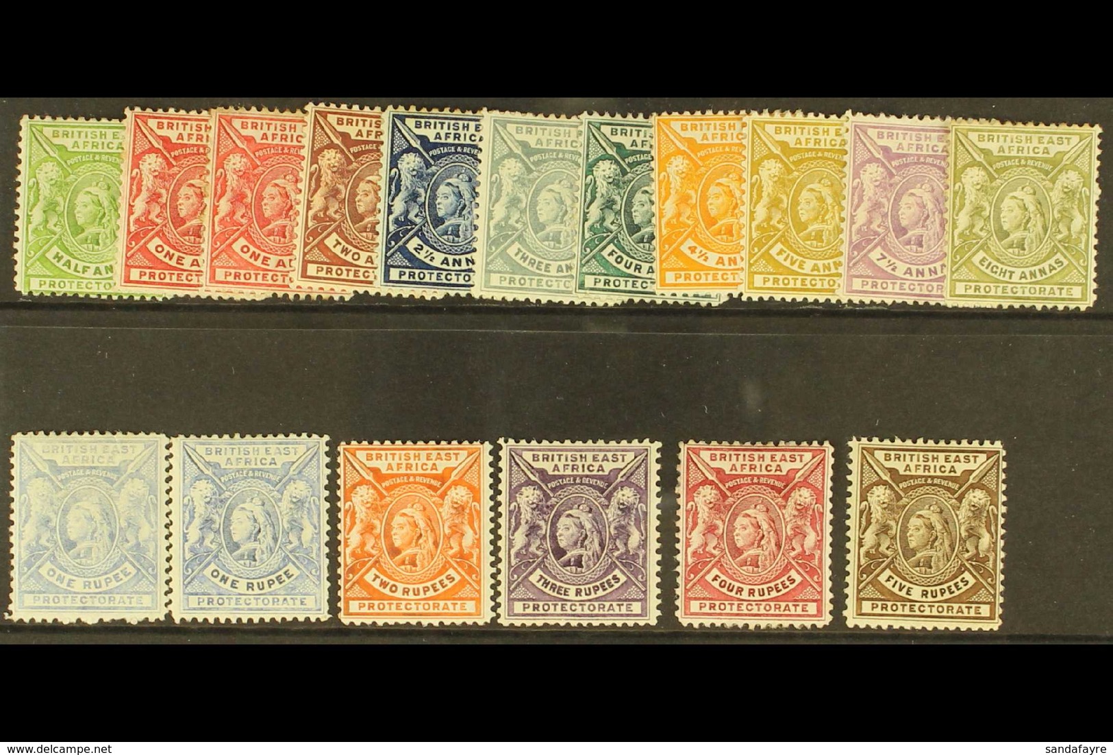 1896-1901 Complete Set, SG 65/79, Plus Listed 1a And 1r Shades, Fine Mint. (17 Stamps) For More Images, Please Visit Htt - Afrique Orientale Britannique