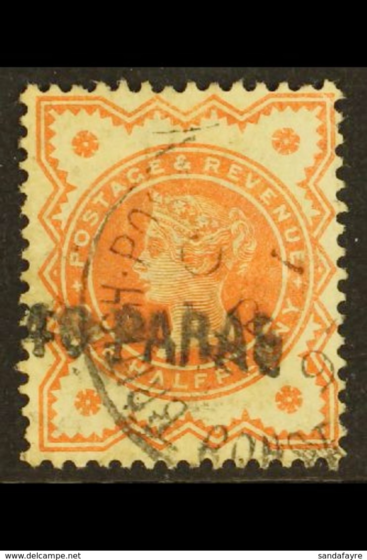 1893 40pa On ½d Vermilion, SG 7, Bearing Broken "S" Variety, Dated March 1st, Very Fine Used. For More Images, Please Vi - Levante Británica