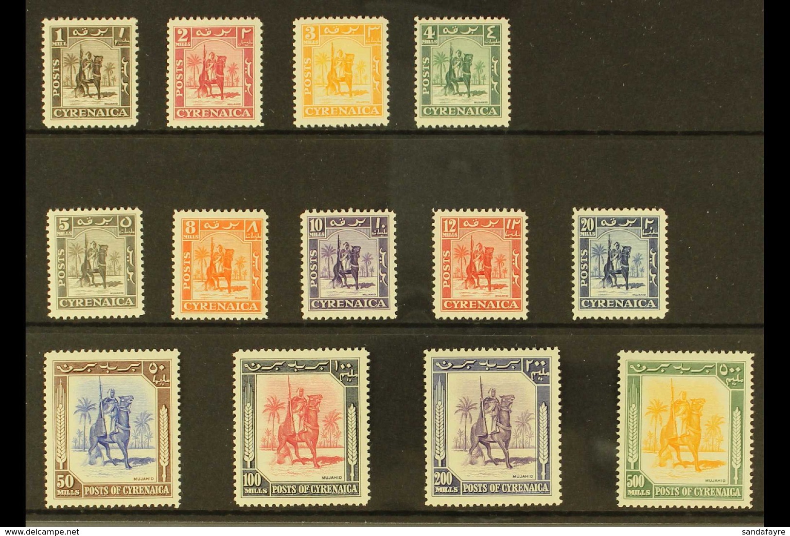 CYRENAICA 1950 "Mounted Warrior" Complete Set, SG 136/148, Fine Mint (13 Stamps) For More Images, Please Visit Http://ww - Afrique Orientale Italienne