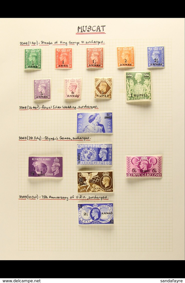 1948-50 SUPERB MINT COLLECTION Beautifully Written Up On Pages, Includes 1948 Set Of 9, 1950-55 Set Of 6, 1952-54 Set, 1 - Bahreïn (...-1965)