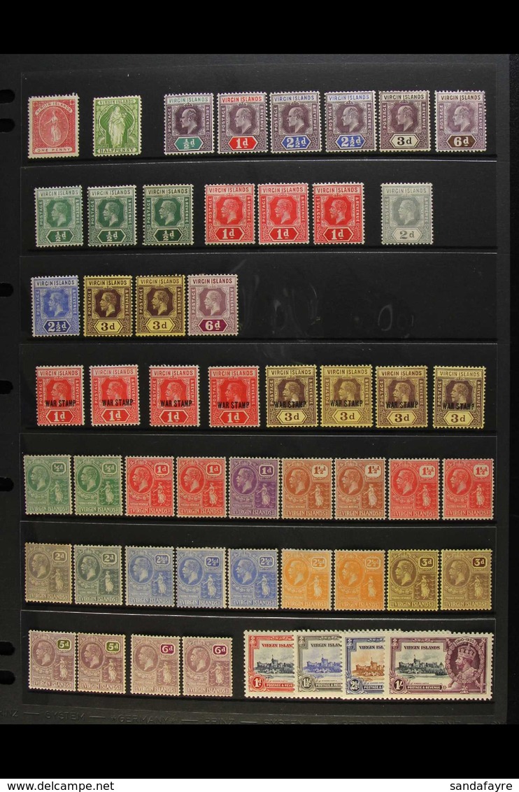 1887-1982 FINE MINT COLLECTION Includes KEVII Values To 6d, KGV Values To 6d, 1935 Jubilee Set, 1952 Pictorial Defins To - British Virgin Islands