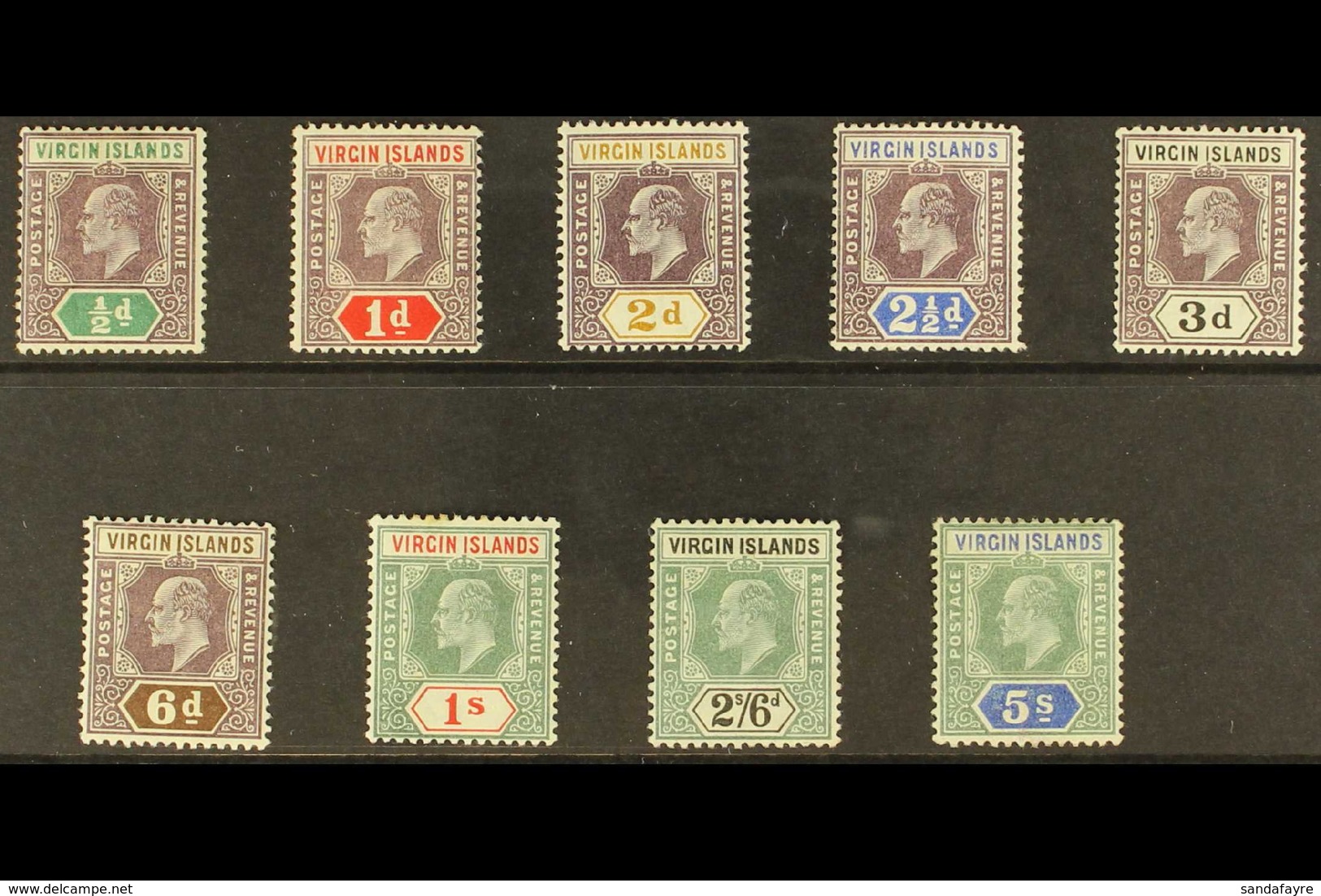 1904 KEVII Complete Set, SG 54/62, Fine Fresh Mint. (9 Stamps) For More Images, Please Visit Http://www.sandafayre.com/i - British Virgin Islands