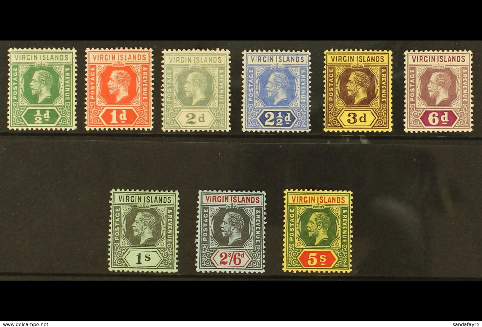 1913-19 Complete Set, SG 69/77, Fine Mint. (9 Stamps) For More Images, Please Visit Http://www.sandafayre.com/itemdetail - Iles Vièrges Britanniques