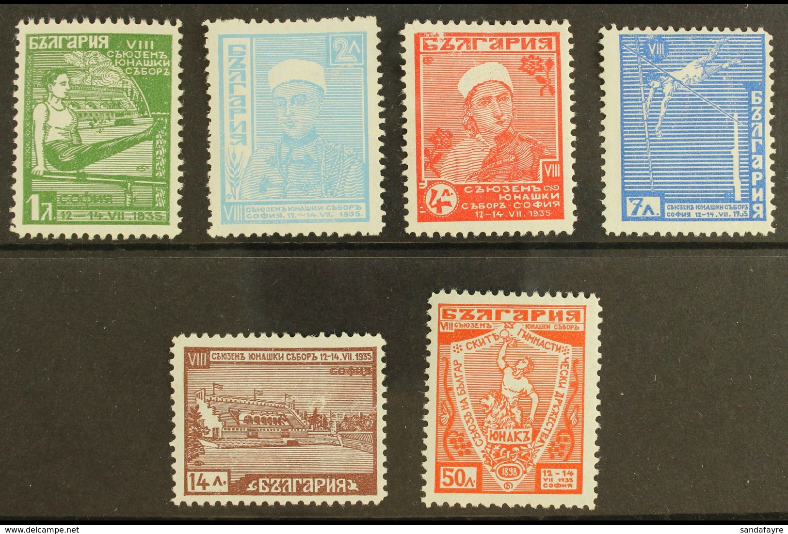 1935 Gymnastics Complete Set (Michel 280/85, SG 357/62), Very Fine Mint, 50L Is Never Hinged, Fresh. (6 Stamps) For More - Autres & Non Classés