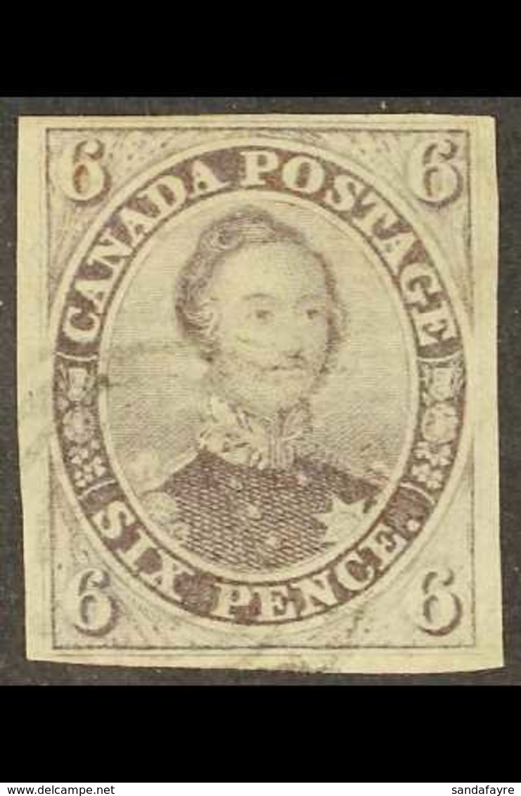 1851 6d Slate Violet On Laid Paper, SG 2, Very Fine Used With Clear To Large Margins All Round And Light Cancel. Cat £13 - Sonstige & Ohne Zuordnung