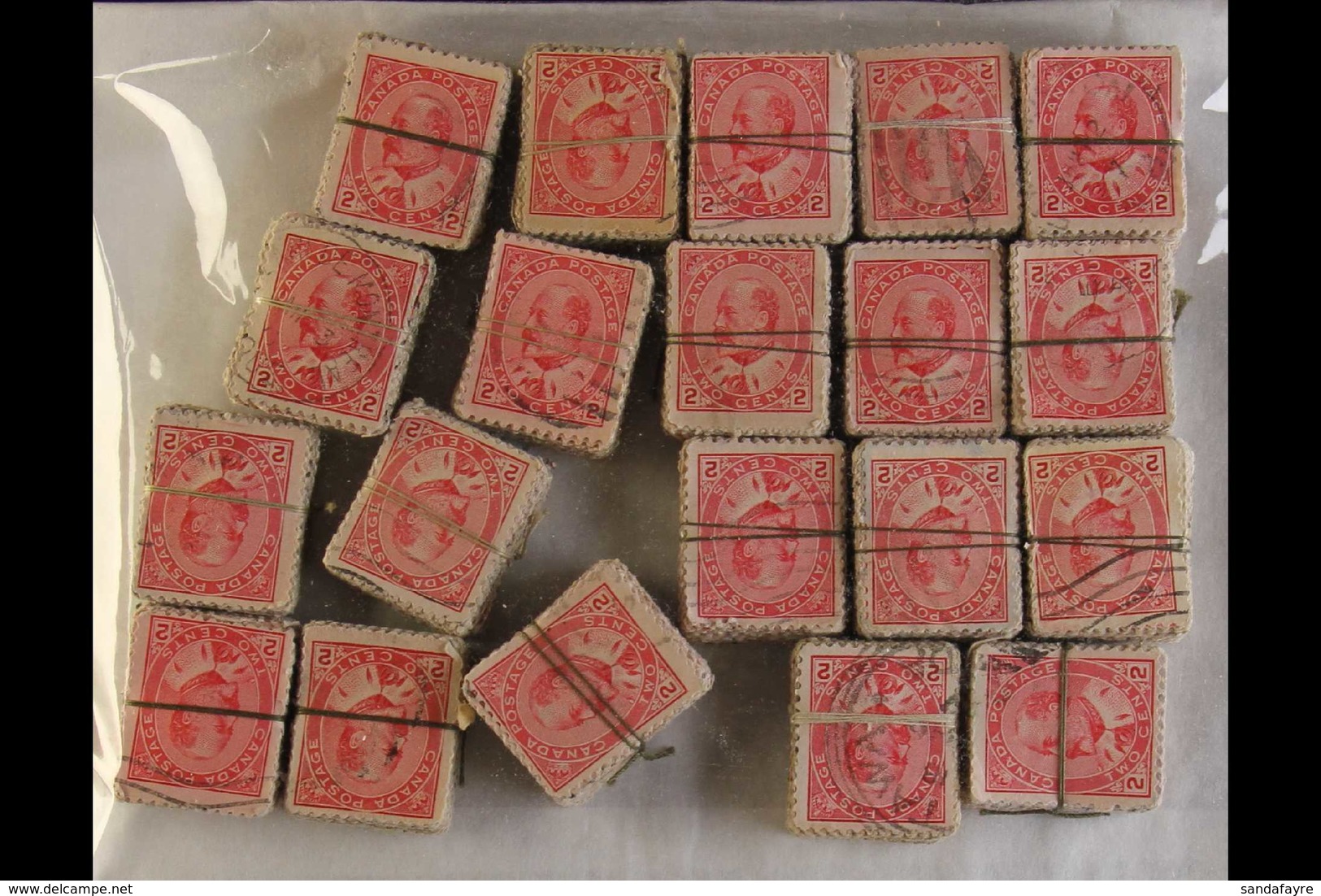 1903 KEVII 2c Rose-carmines (SG 176/77, Scott/Unitrade 90) In Used BUNDLES OF 100 STAMPS, Assembled Back In The Days Whe - Sonstige & Ohne Zuordnung