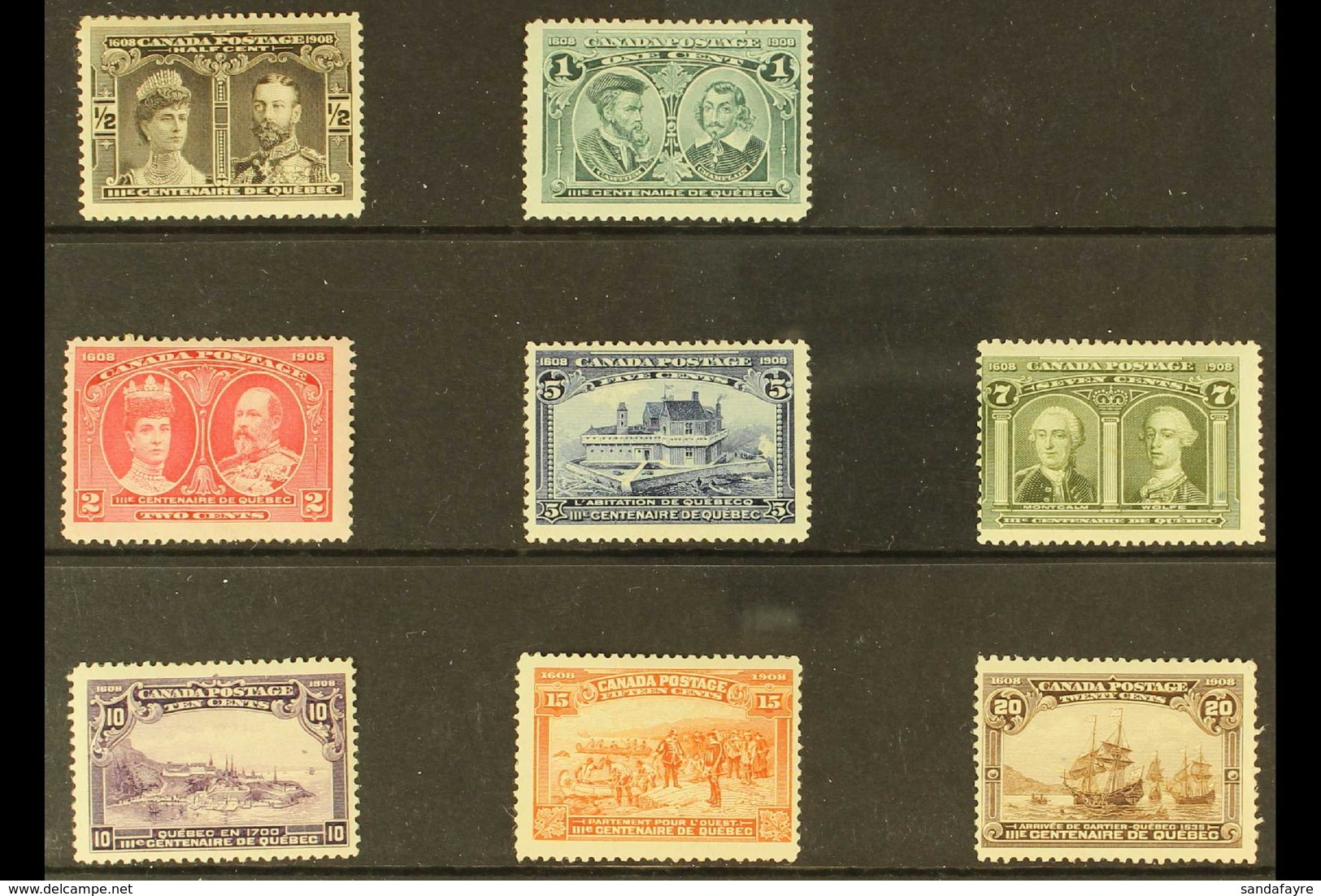 1908 Quebec Tercentenary Set, SG 188/95, Mint With A Few Minor Imperfections (8 Stamps) For More Images, Please Visit Ht - Autres & Non Classés