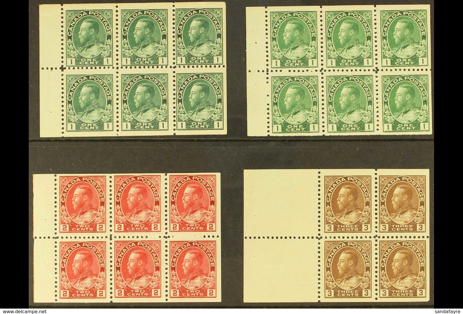 1911-22 All Four Booklet Panes, SG 197b, 199a, 201a & 205a, Fine Mint, Very Fresh. (4 Panes) For More Images, Please Vis - Sonstige & Ohne Zuordnung