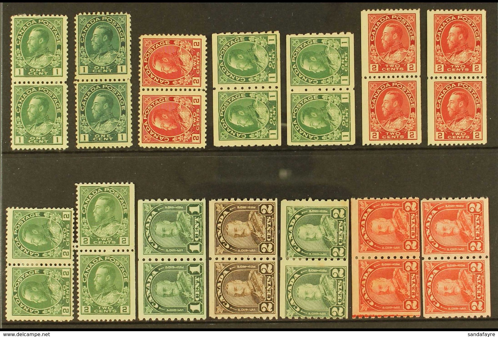 1911-31 MINT & NHM PAIRS COLLECTION A Mint & Nhm Selection Of 1c & 2c Horizontal & Vertical Pairs Inc Coil Ranges. Some  - Sonstige & Ohne Zuordnung