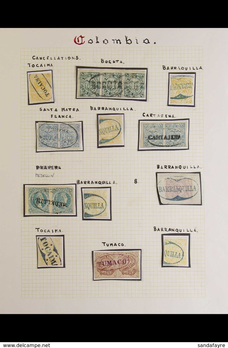 1886-1881 POSTMARK COLLECTION An Attractive Handpicked "Classic" Imperf Issues Displaying Crisp Clear Town And City Post - Colombie