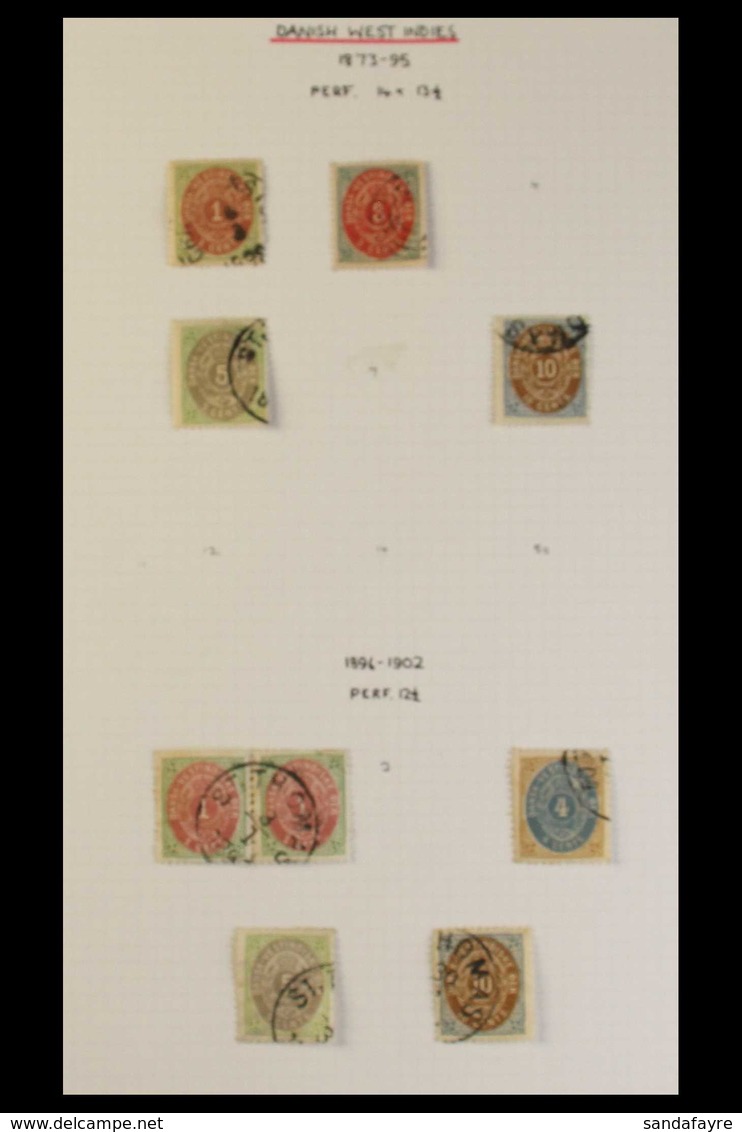 1873 - 1915 FINE USED COLLECTION Presented On Album Pages With 1873 Perf 14 X 13½ Values To 10c, Perf 12½ Values To 10c, - Danish West Indies
