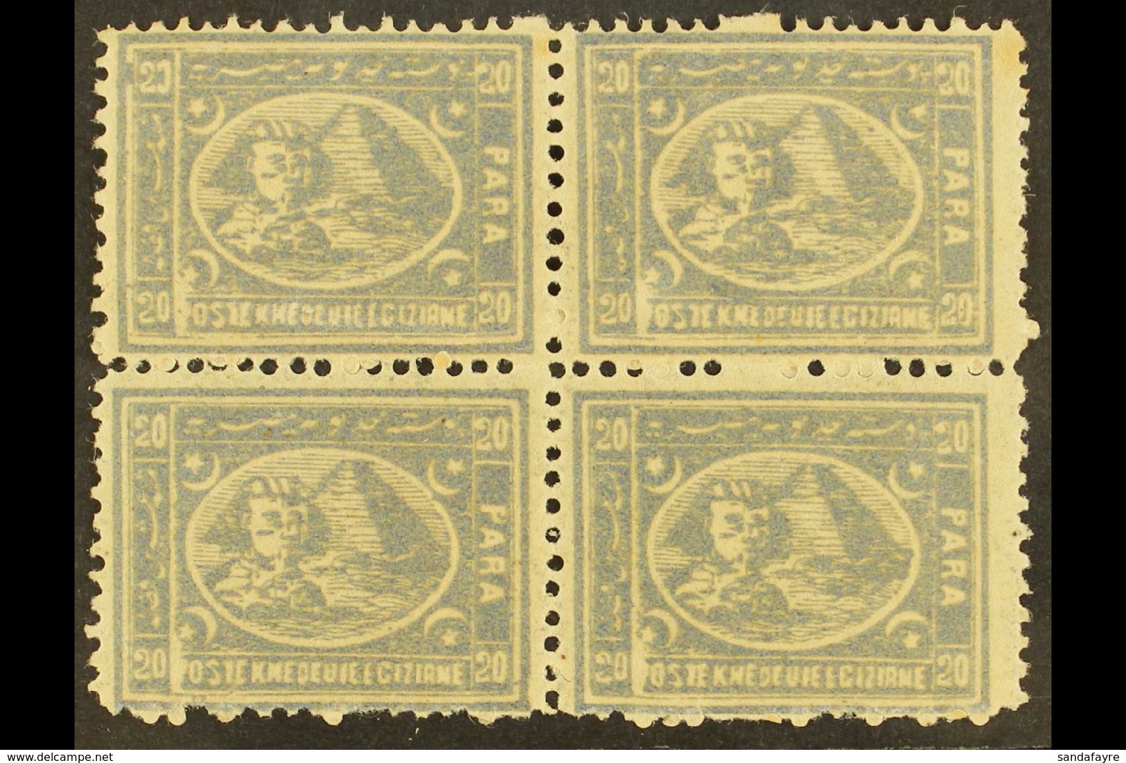 1874-5 20pa Grey-blue, P.13½x12½ In A BLOCK OF 4, SG 37d, Very Fine Mint, A Few Split Perfs, But A Nice Block. For More  - Autres & Non Classés