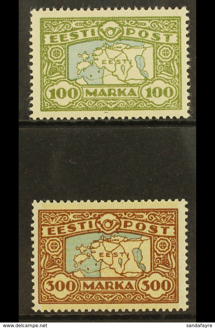 1923-24 Map Complete Set (SG 43/43a, Michel 40 & 54), Very Fine Mint, Fresh. (2 Stamps) For More Images, Please Visit Ht - Estonie