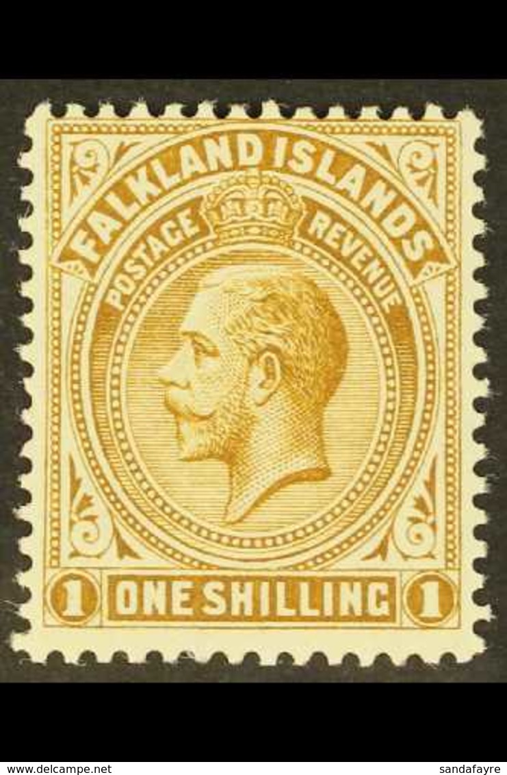 1912-20 KGV Wmk Mult Crown CA 1s Brown (on Thick Greyish Paper), SG 65b, Never Hinged Mint. For More Images, Please Visi - Falkland