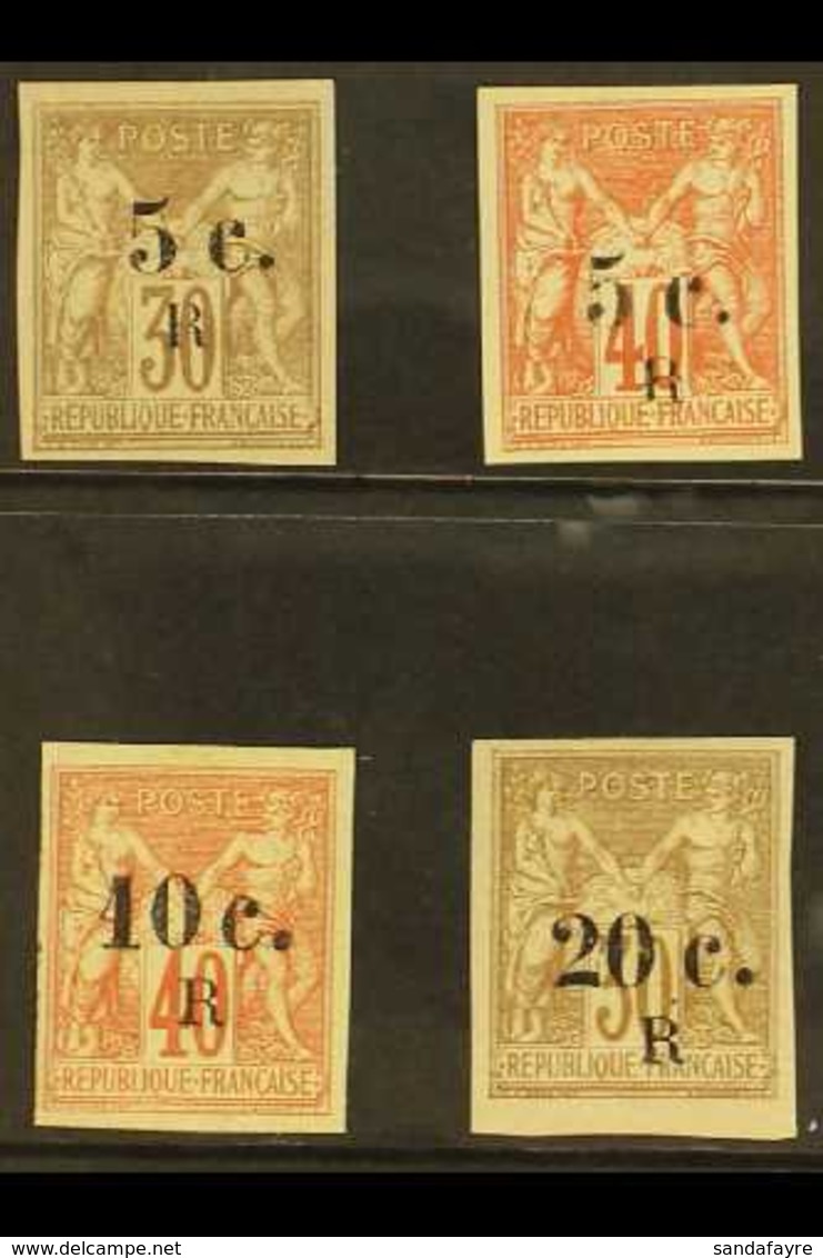 REUNION 1885-86 "R" Surcharges On Imperf Sage Types Complete Set (SG 7/10, Yvert 7/10), Very Fine Mint, All With Four Ma - Autres & Non Classés