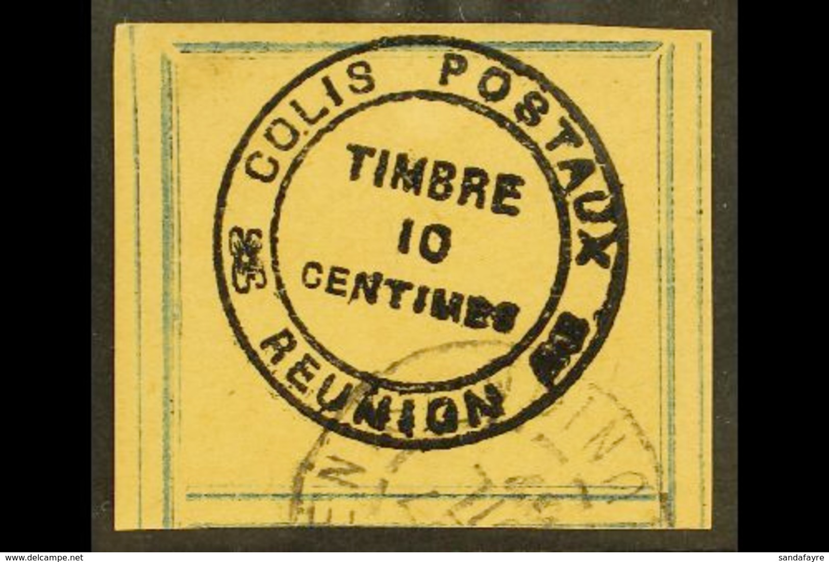 REUNION PARCEL POST (Colis Postaux) 1898 10c Black / Orange (blue Frame), SG P12, Very Fine Used. For More Images, Pleas - Sonstige & Ohne Zuordnung