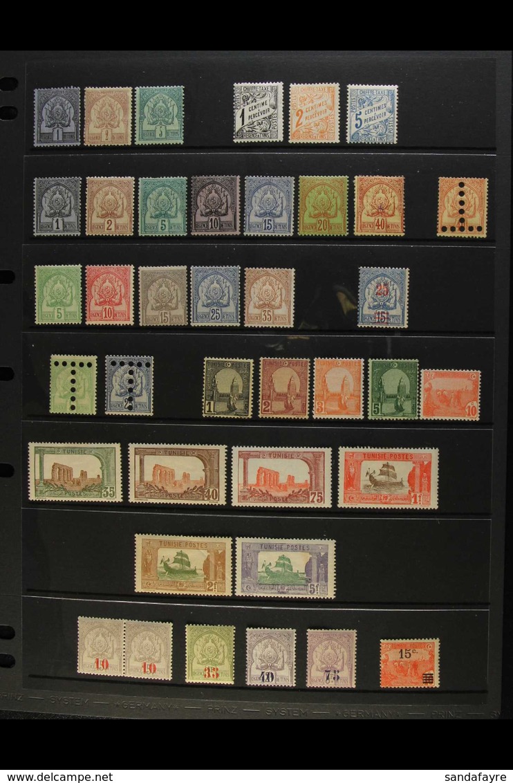 TUNISIA 1888-1945 ALL DIFFERENT MINT COLLECTION Presented On Stock Pages. Includes 1888-93 Plain Background Armories Ran - Sonstige & Ohne Zuordnung