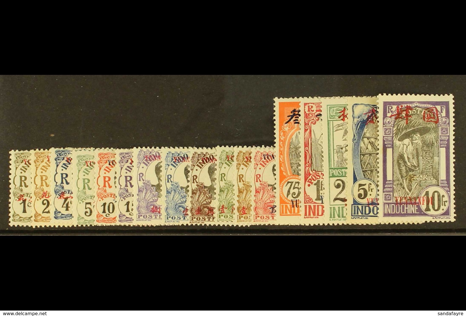 YUNNANFOU 1908 Stamps Of Indo-China Overprinted Yunnanfou And Local Value, Set Complete, Yv 33/49, Very Fine And Fresh M - Sonstige & Ohne Zuordnung