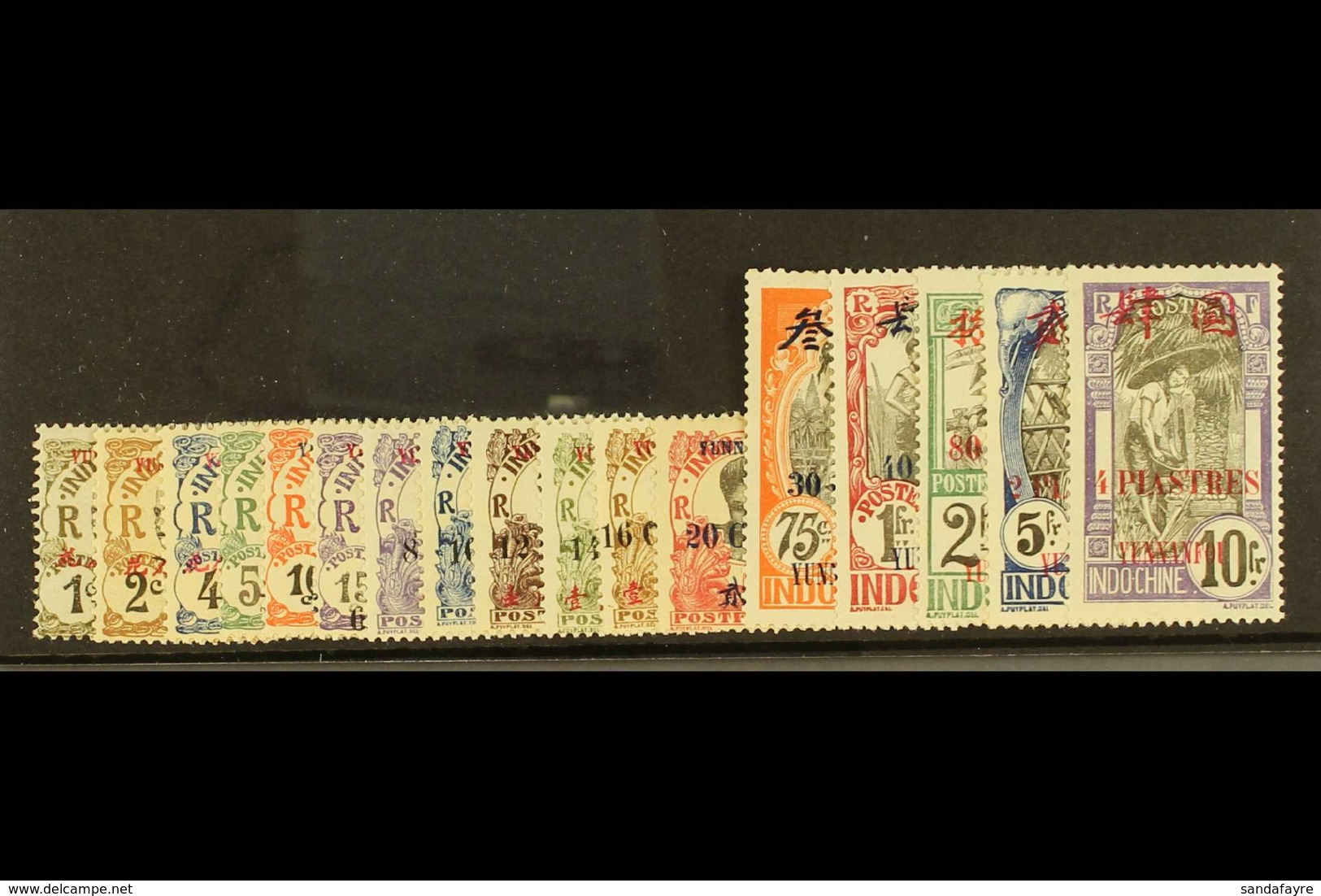 YUNNANFOU 1908 Stamps Of Indo-China Overprinted Yunnanfou And Value In Cents, Set Complete, Yv 50/66, Very Fine And Fres - Sonstige & Ohne Zuordnung