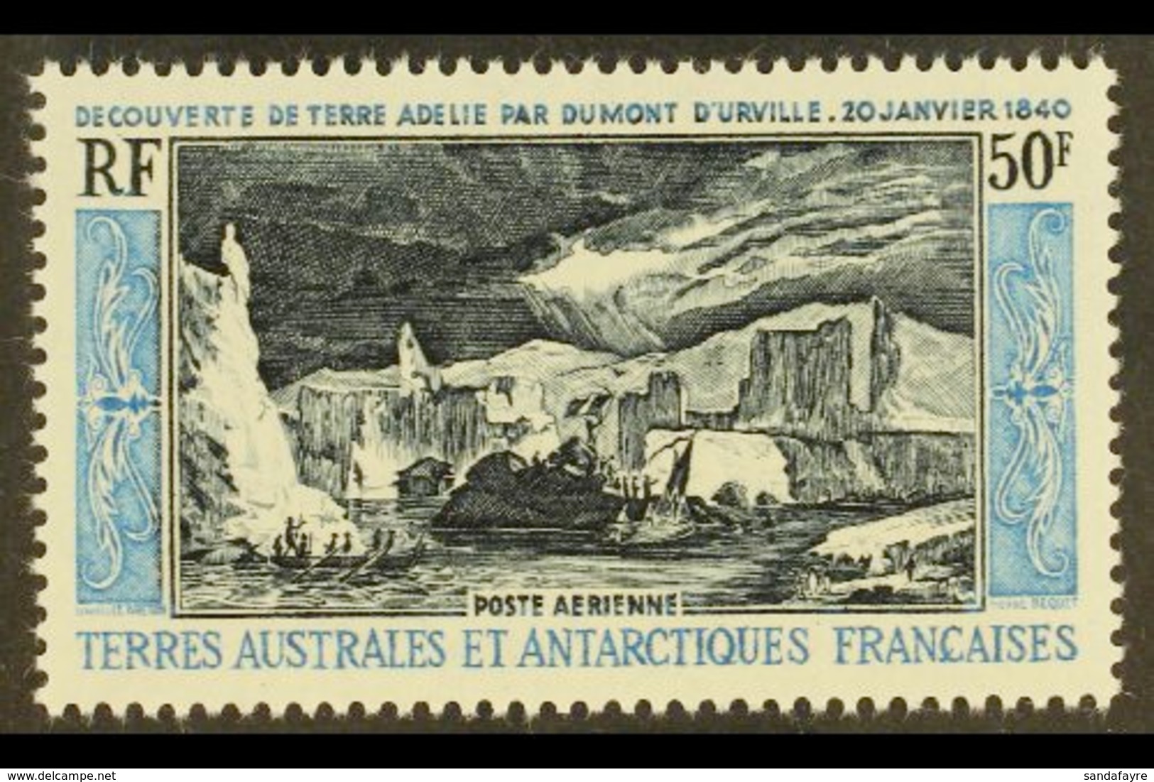 TAAF 1965 50f Adelie Land Discovery Airpost, Maury 8, Yv 8, Never Hinged Mint For More Images, Please Visit Http://www.s - Autres & Non Classés